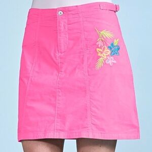 Fresh Produce Cruiser Skort Size XL‎ with Floral Embroidery Neon Pink